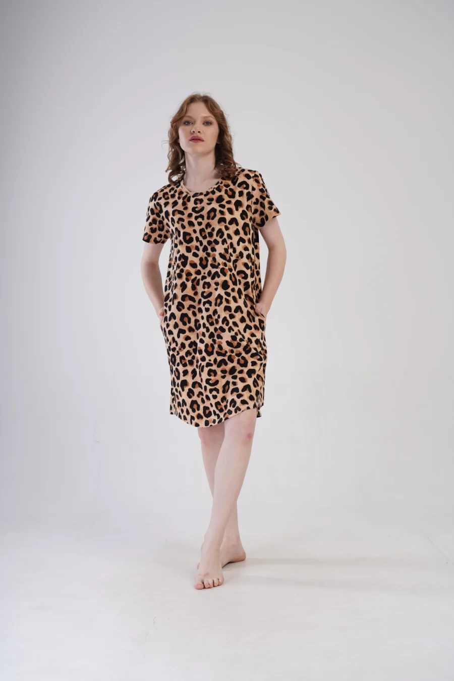 Koszula Nocna Damska Vienetta, Wild Comfort, Brązowy, r. 5XL - 7XL - obrazek 6