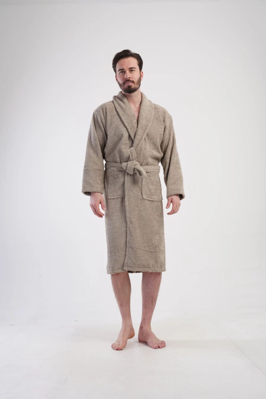 Szlafrok męski Vienetta Beige Vibes, Beżowy, r. L-XXL