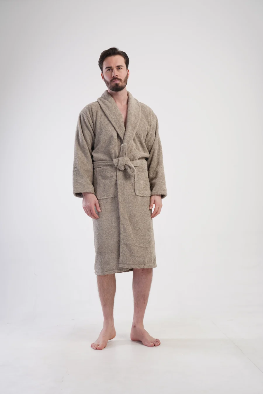 Szlafrok męski Vienetta Beige Vibes, Beżowy, r. L-XXL - obrazek 5