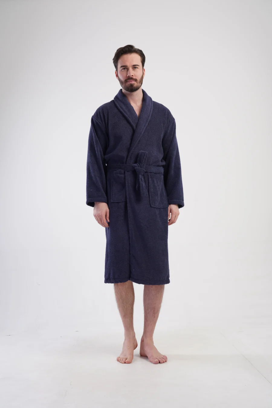 Szlafrok męski Vienetta Navy Vibes, Granatowy, r. L-XXL