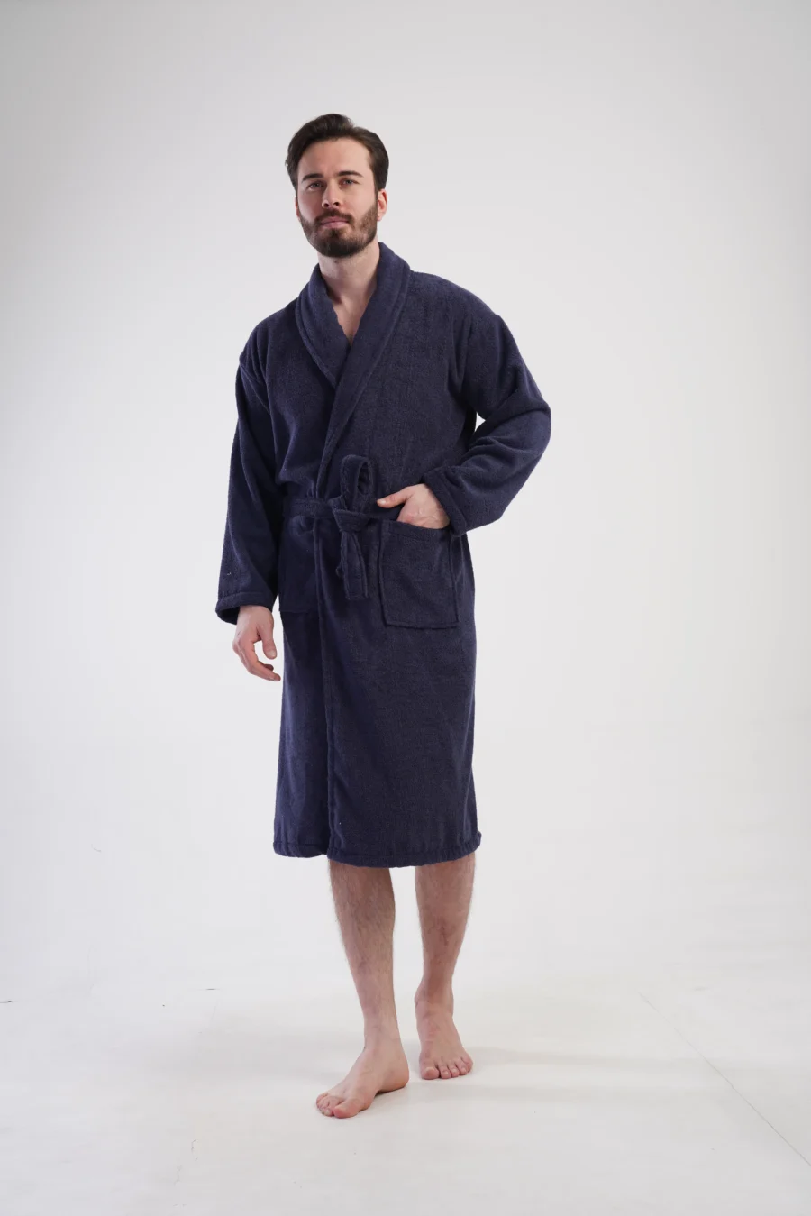 Szlafrok męski Vienetta Navy Vibes, Granatowy, r. L-XXL - obrazek 2
