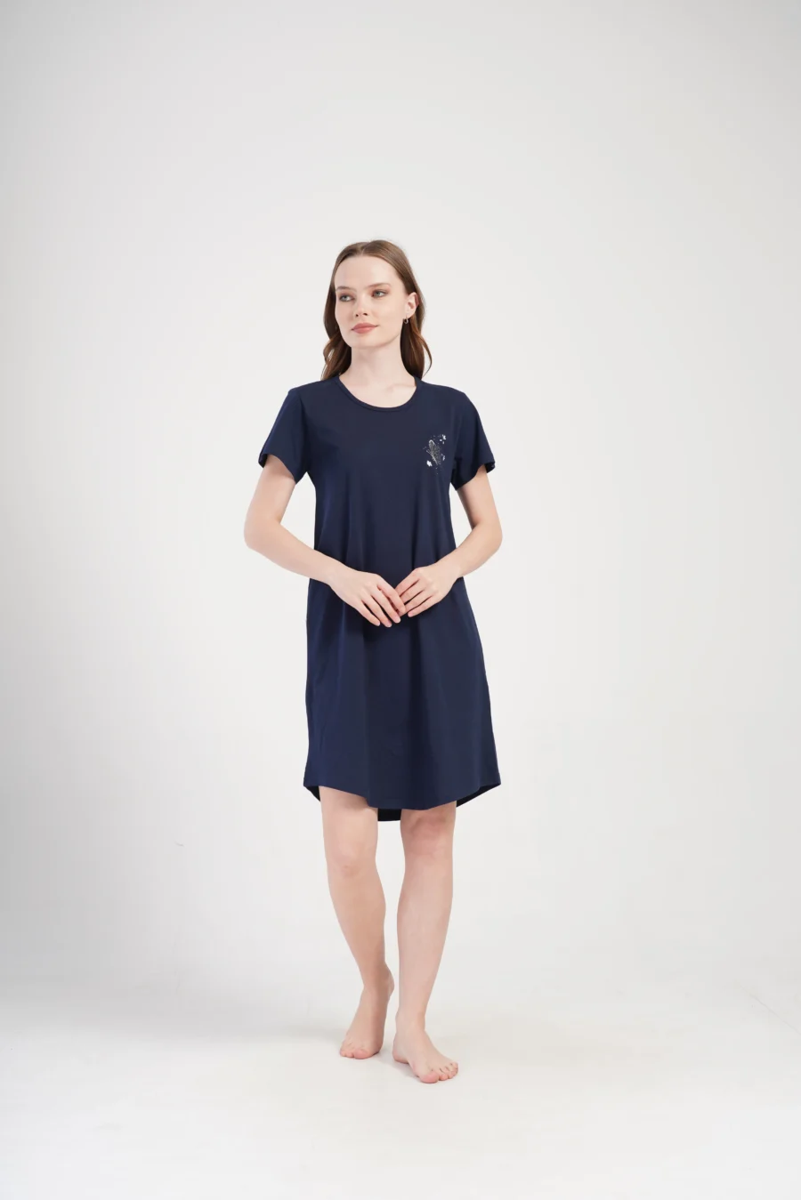 Koszula Nocna Vienetta Night Whisper, Granatowy, r. M-XXL - obrazek 2