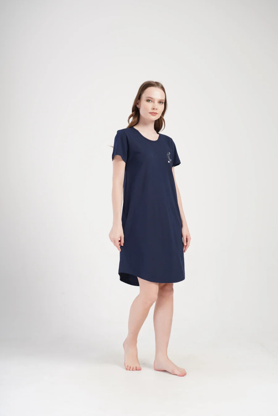 Koszula Nocna Vienetta Night Whisper, Granatowy, r. M-XXL - obrazek 3