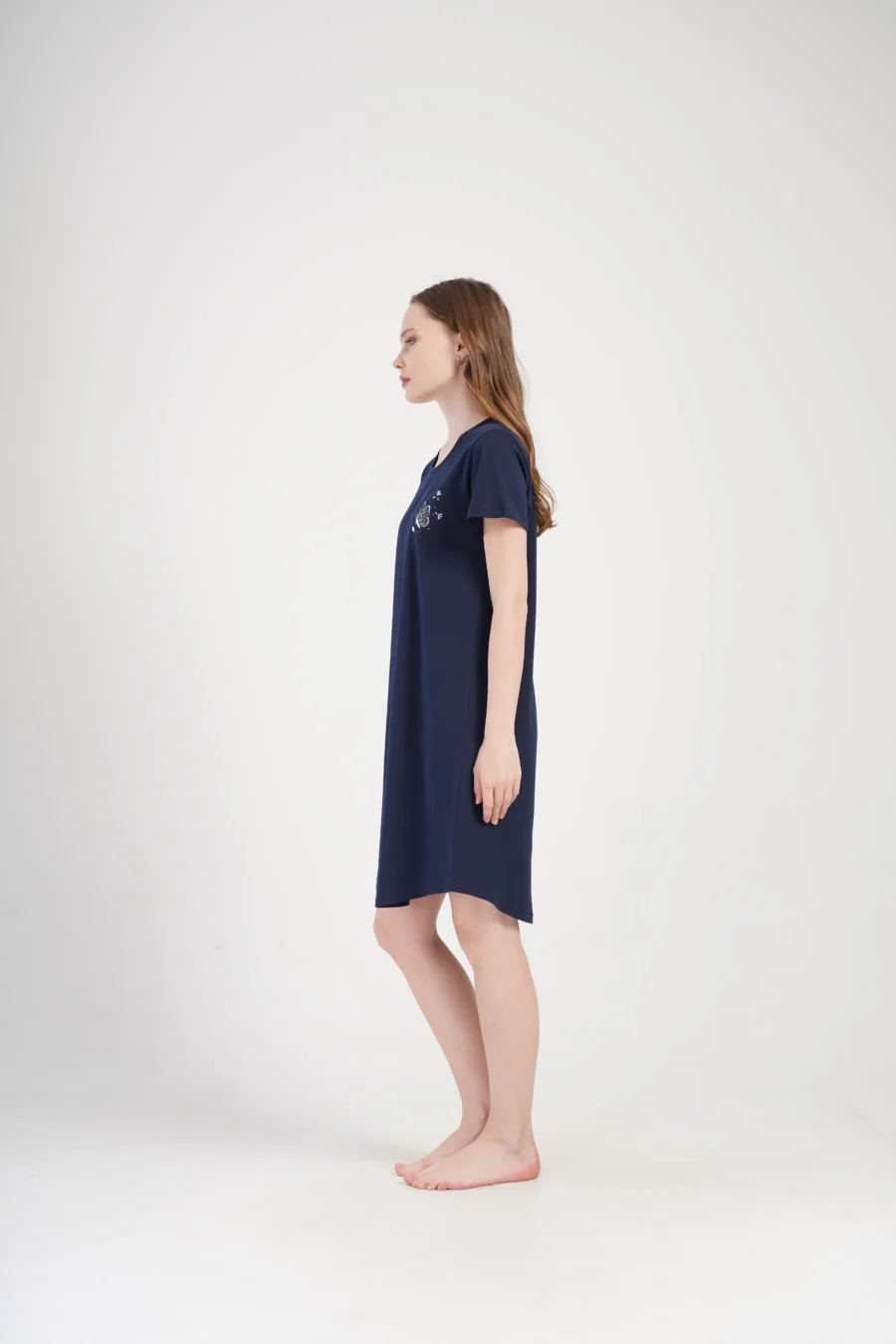 Koszula Nocna Vienetta Night Whisper, Granatowy, r. M-XXL - obrazek 5