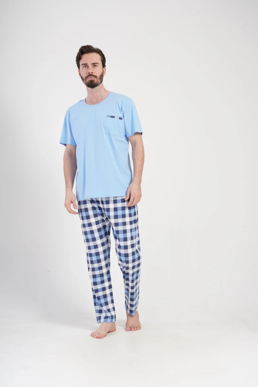 Piżama Męska Vienetta Blue Elegance, Niebieski, r. M-XXL - obrazek 5