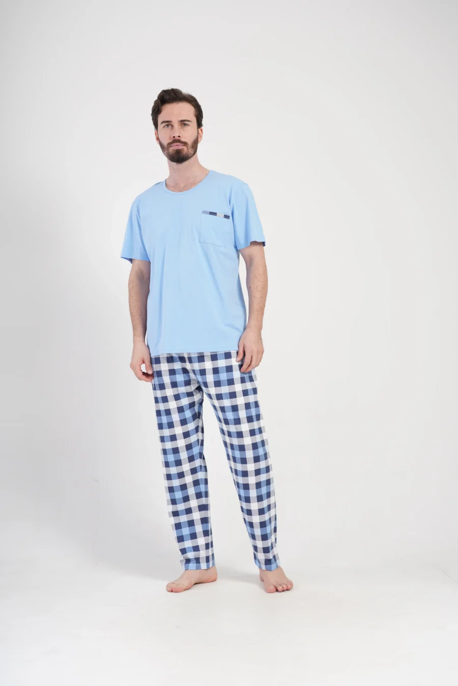 Piżama Męska Vienetta Blue Elegance, Niebieski, r. M-XXL - obrazek 6