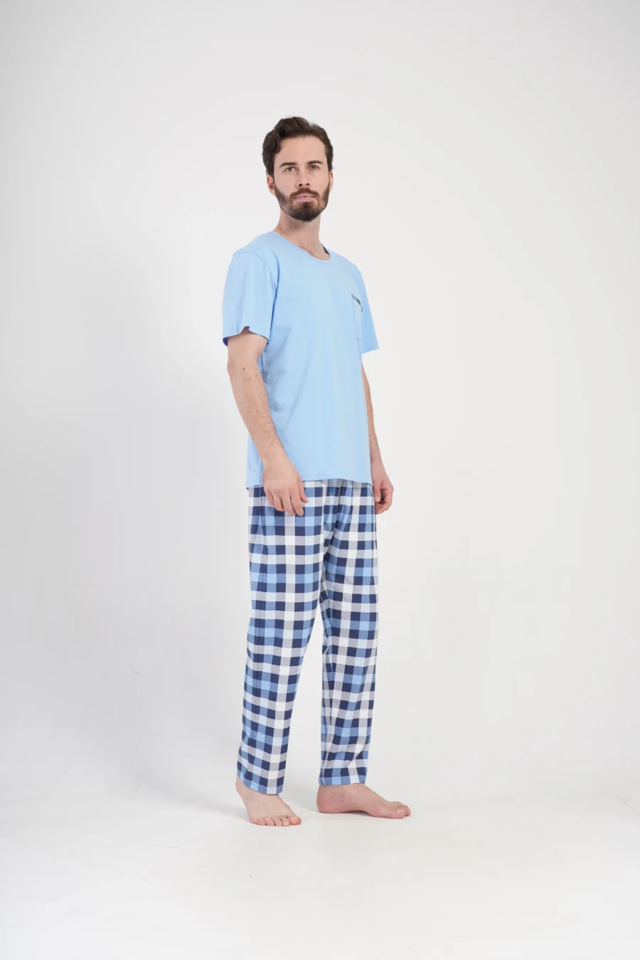 Piżama Męska Vienetta Blue Elegance, Niebieski, r. M-XXL - obrazek 2
