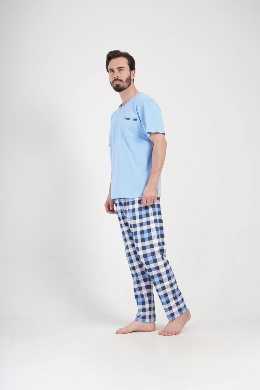 Piżama Męska Vienetta Blue Elegance, Niebieski, r. M-XXL - obrazek 3