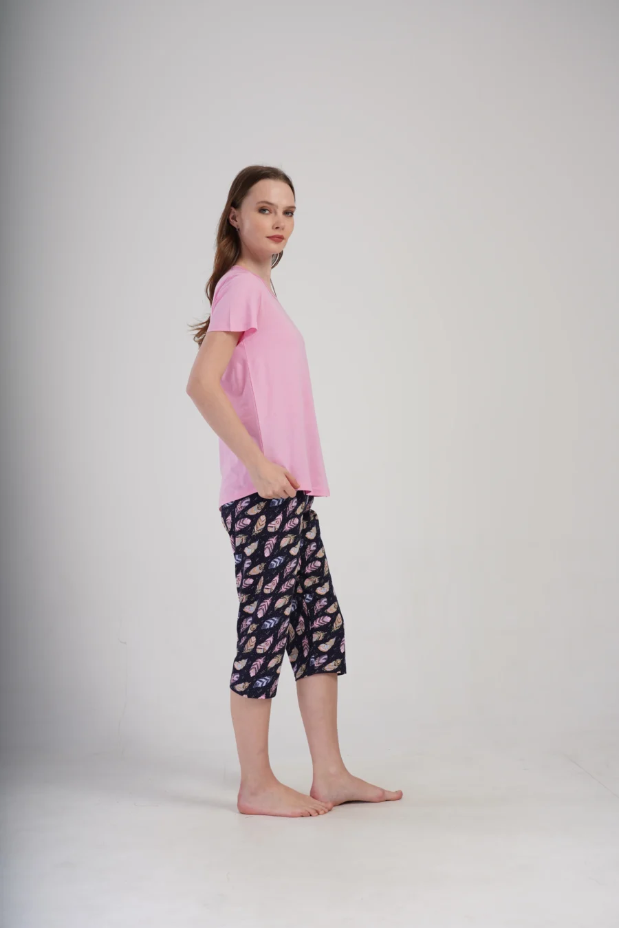 Piżama Damska Vienetta Feather Comfort, Różowy, r. M-XXL - obrazek 3