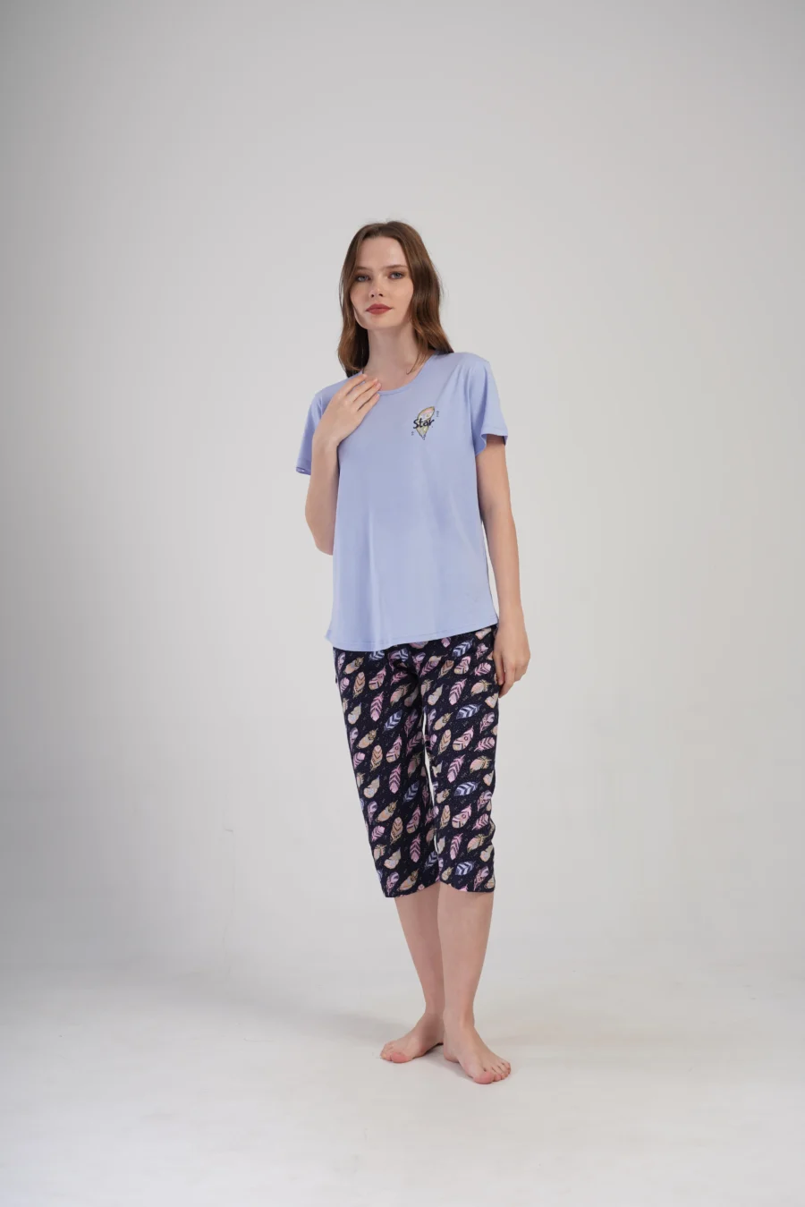 Piżama Damska Vienetta Feather Comfort, Fioletowy, r. M-XXL - obrazek 2