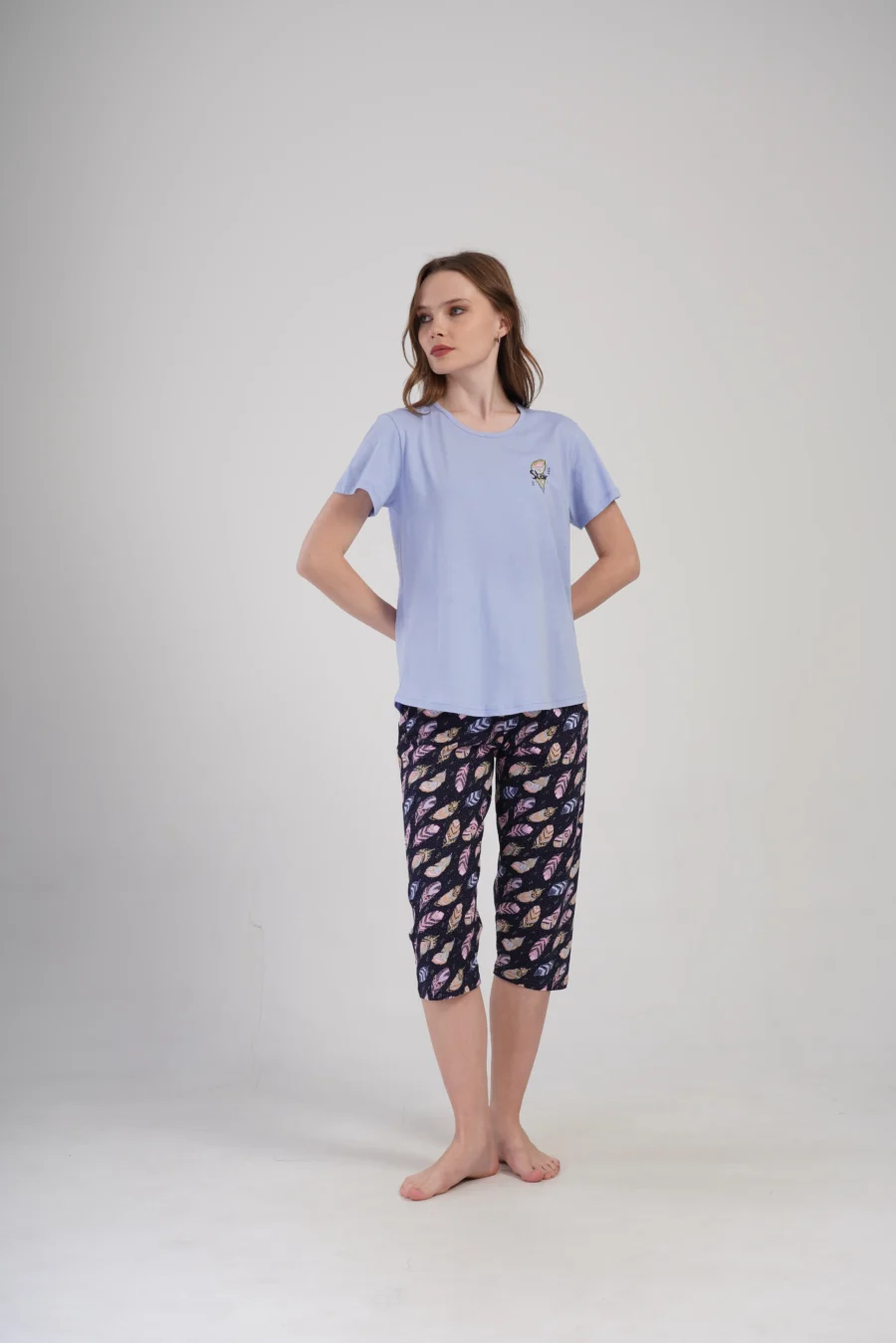 Piżama Damska Vienetta Feather Comfort, Fioletowy, r. M-XXL - obrazek 4