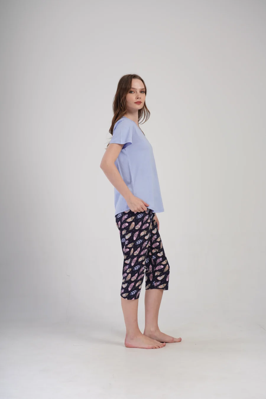 Piżama Damska Vienetta Feather Comfort, Fioletowy, r. M-XXL - obrazek 6