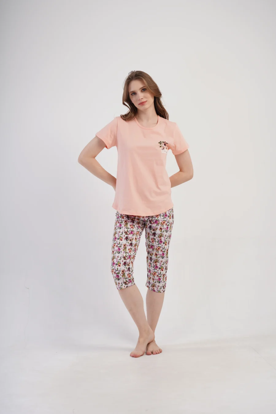 Piżama Damska Vienetta Floral Comfort, Różowy, r. M-XXL - obrazek 2
