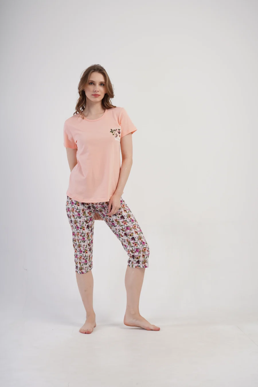 Piżama Damska Vienetta Floral Comfort, Różowy, r. M-XXL - obrazek 3