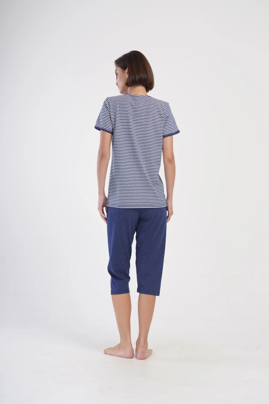 Piżama Damska Vienetta Navy Stripes, Granatowy, r. L-XXL - obrazek 4