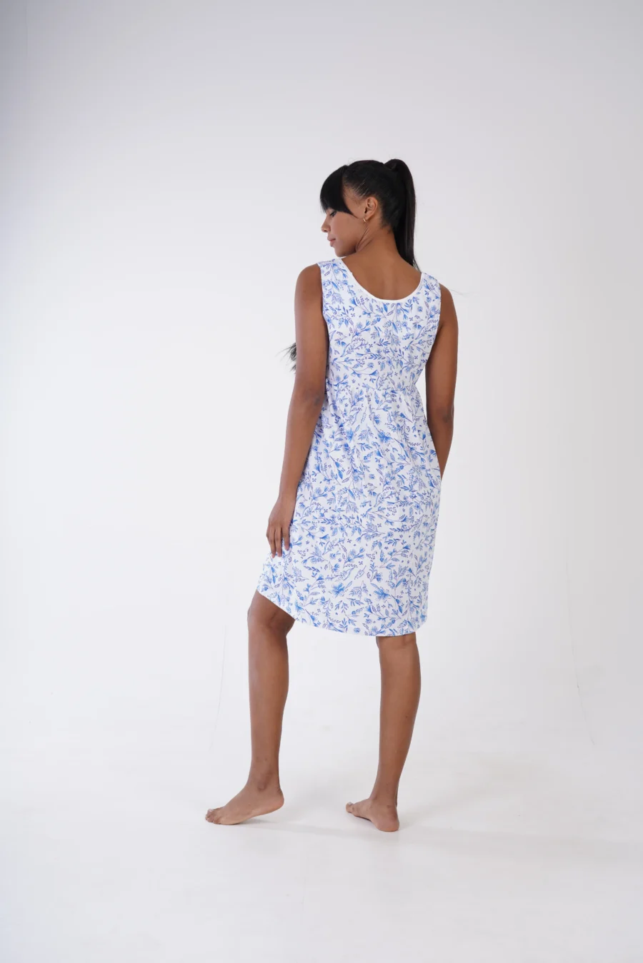 Koszula Nocna Vienetta Blue Garden, Biały, r. M-XXL - obrazek 4