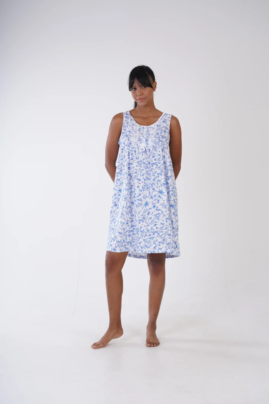 Koszula Nocna Vienetta Blue Garden, Biały, r. M-XXL - obrazek 6