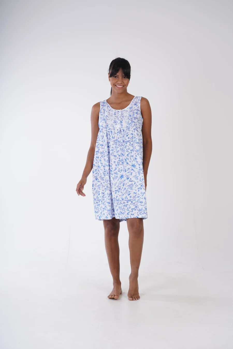 Koszula Nocna Vienetta Blue Garden, Biały, r. M-XXL