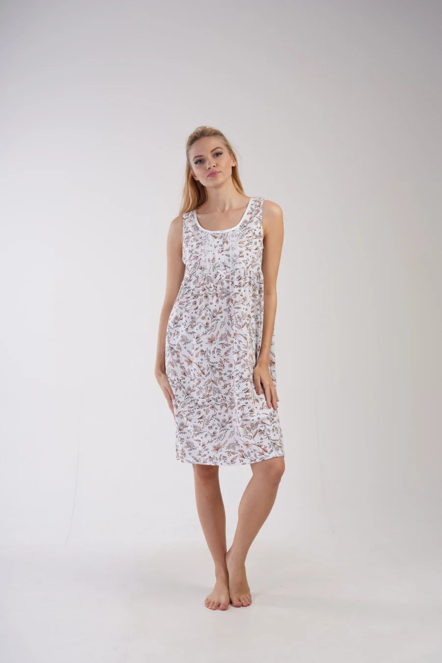 Koszula Nocna Vienetta Beige Garden, Biały, r. M-XXL