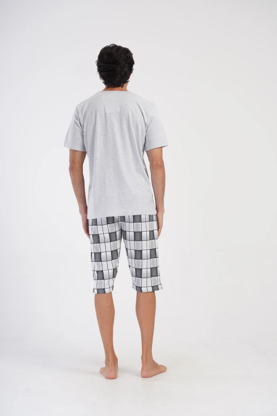 Piżama Męska Vienetta Grid Comfort, Szary, r. L-XXL - obrazek 6