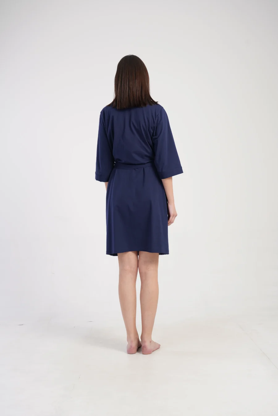 Szlafrok damski Vienetta Navy Cotton, Granatowy, r. 1XL - 3XL - obrazek 6