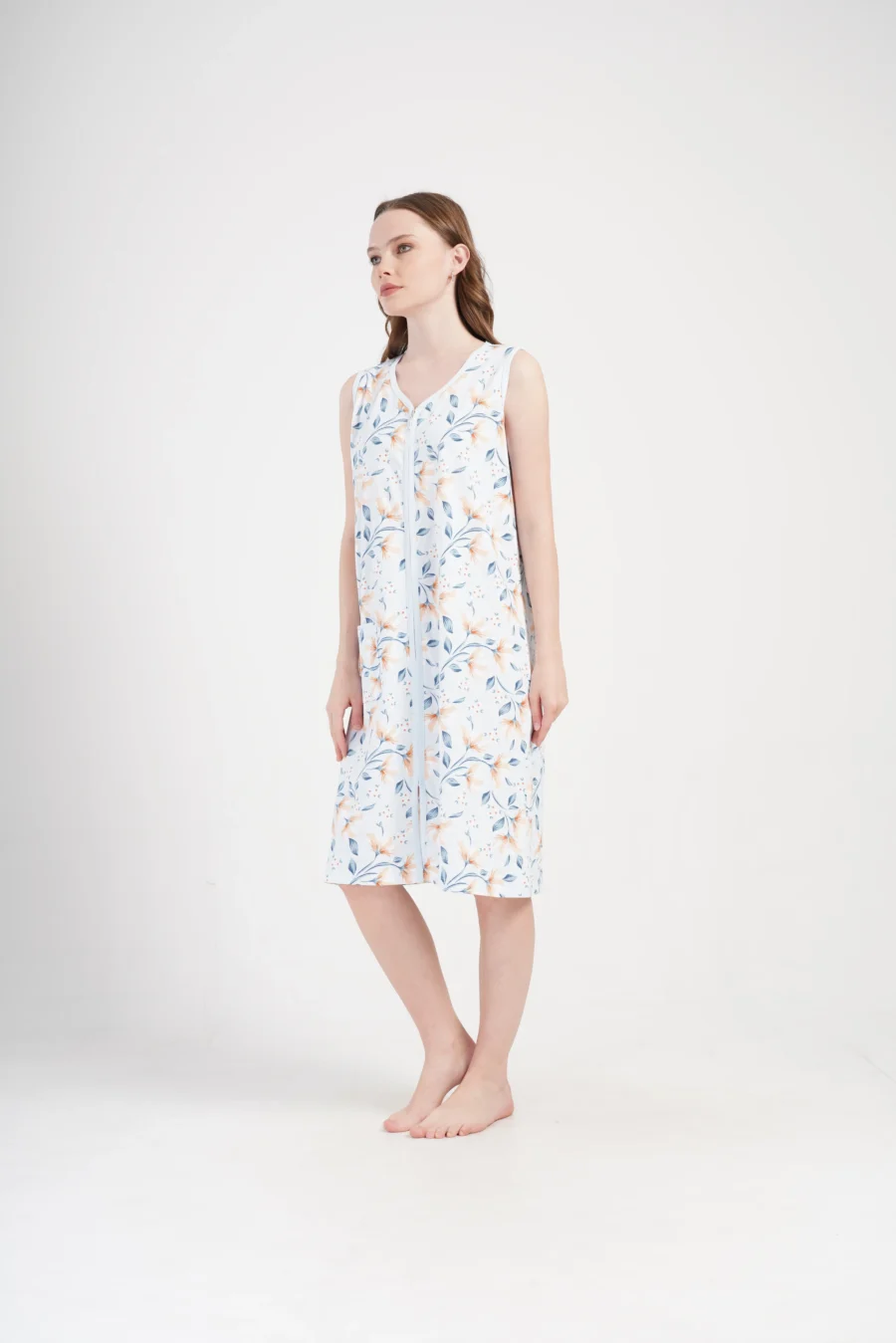 Szlafrok damski Vienetta Floral Comfort, Niebieski, r. M-XXL - obrazek 4