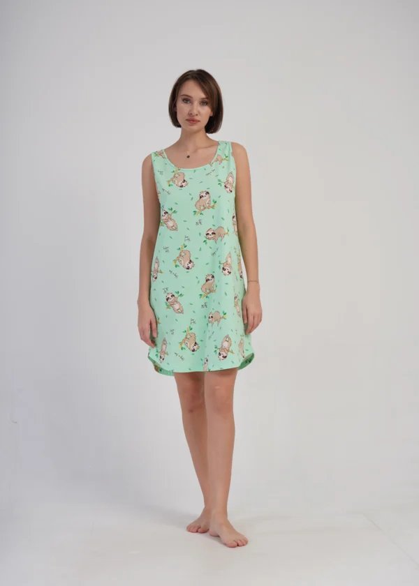 Koszula Nocna Vienetta Sloths sleep, Zielony, r. S-XL - L