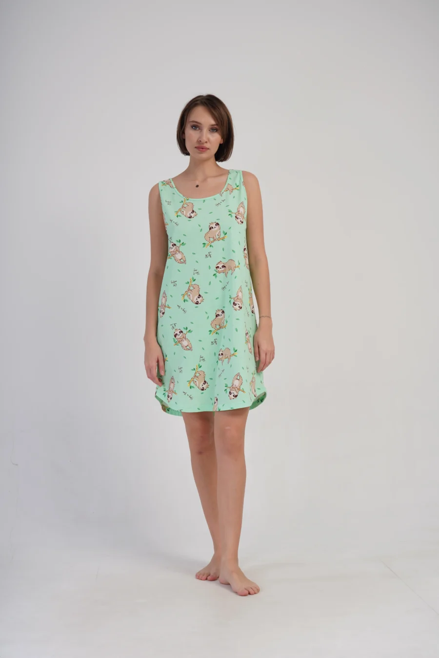 Koszula Nocna Vienetta Sloths sleep, Zielony, r. S-XL