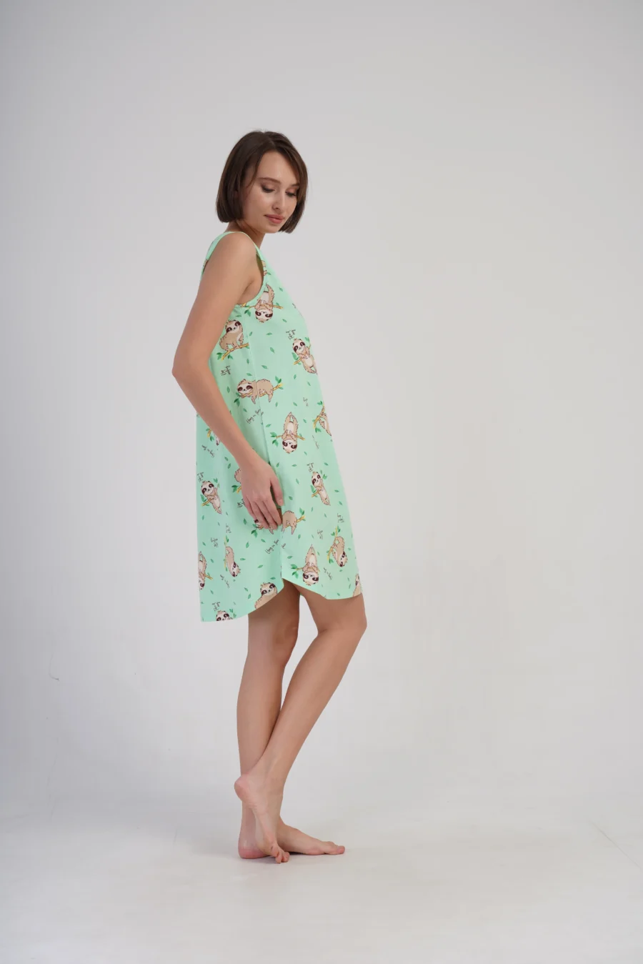 Koszula Nocna Vienetta Sloths sleep, Zielony, r. S-XL - obrazek 6