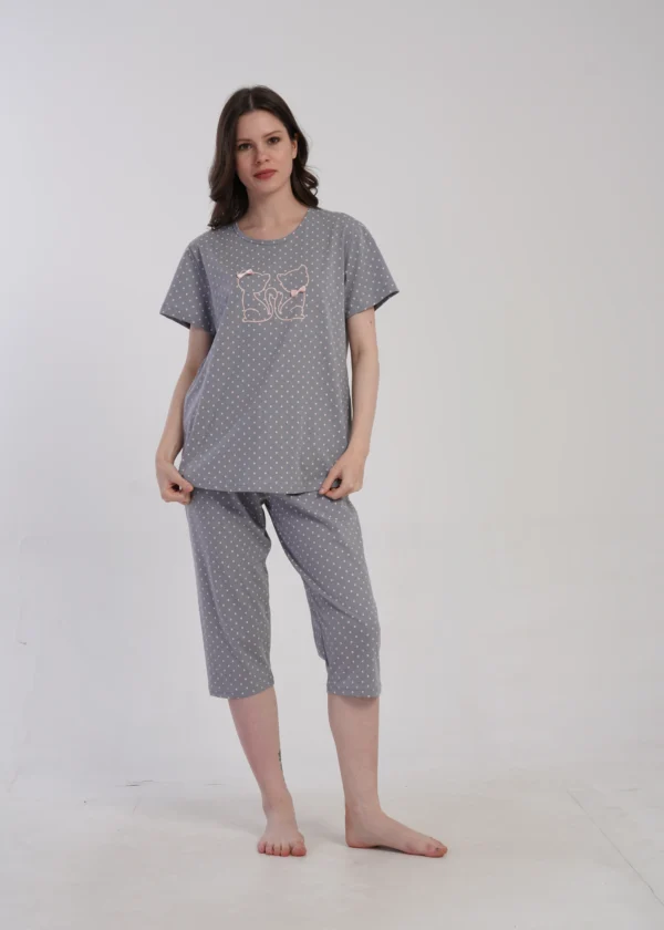 Piżama Damska Vienetta Cats Dreams, Szary, r. 1XL-4XL - 4XL