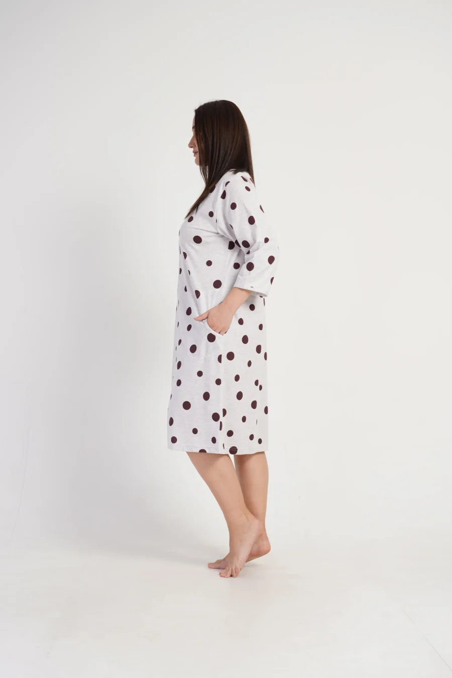 Szlafrok damski Vienetta Zip Robe, Szary, r. 1XL-4XL - obrazek 5