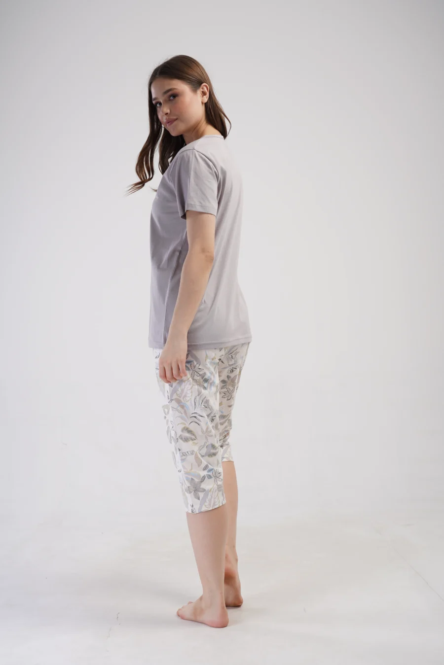 Piżama Damska Vienetta Botanic Comfort, Szary, r. 1XL-4XL - obrazek 5