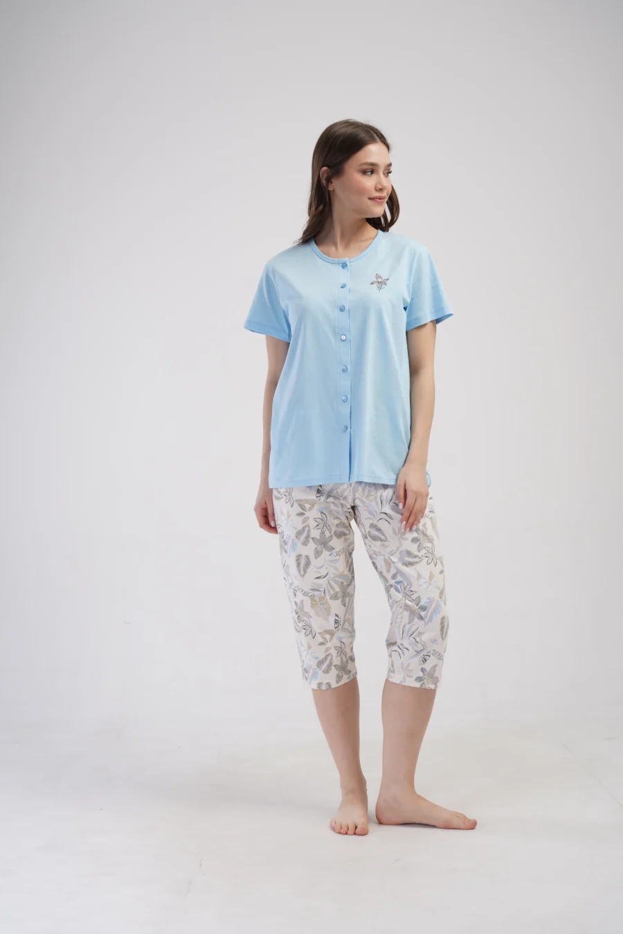 Piżama Damska Vienetta Botanic Comfort, Niebieski, r. 1XL-4XL - obrazek 5