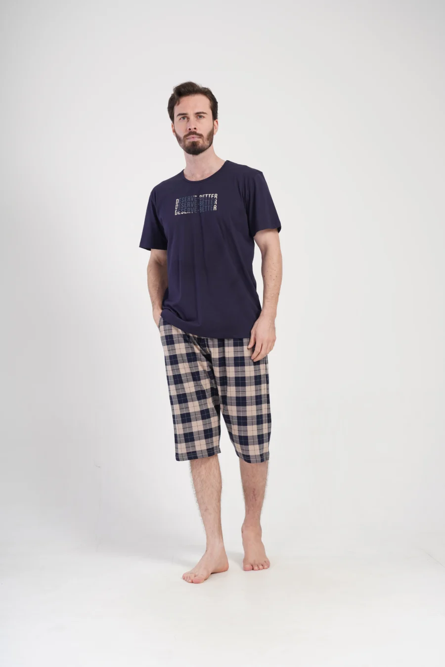 Piżama Męska Vienetta Deserve better, Granatowy, r. 1XL-4XL - obrazek 3