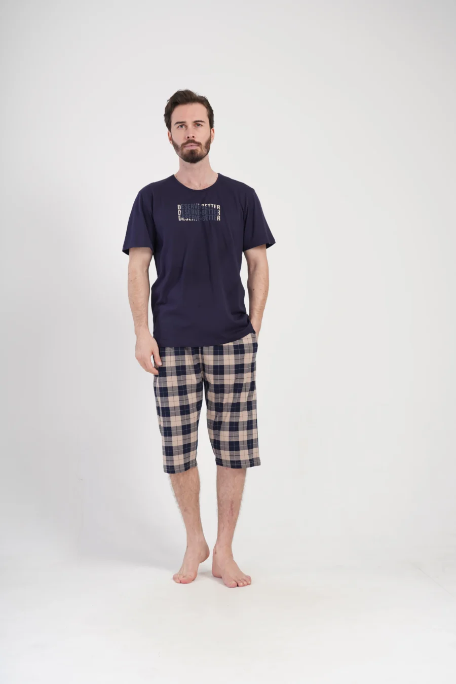 Piżama Męska Vienetta Deserve better, Granatowy, r. 1XL-4XL - obrazek 4
