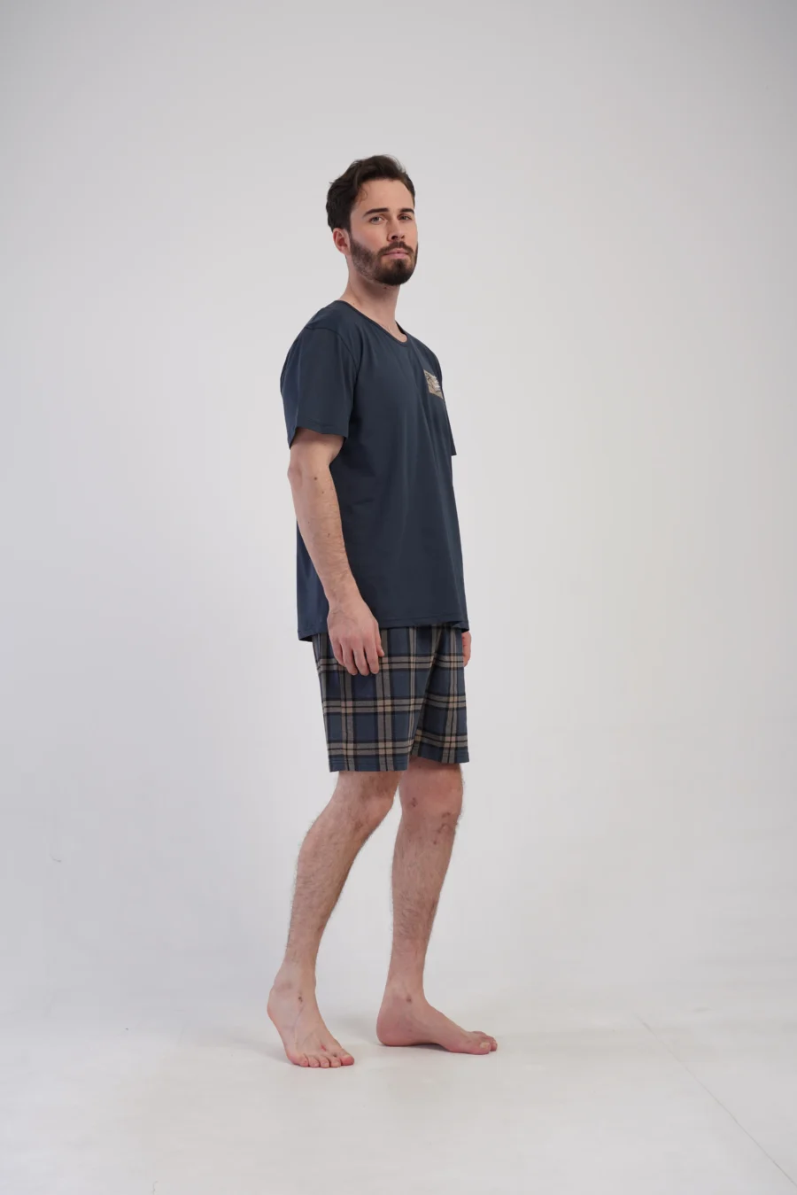 Piżama Męska Vienetta Comfort Plaid, Granatowy, r. 1XL-4XL - obrazek 5
