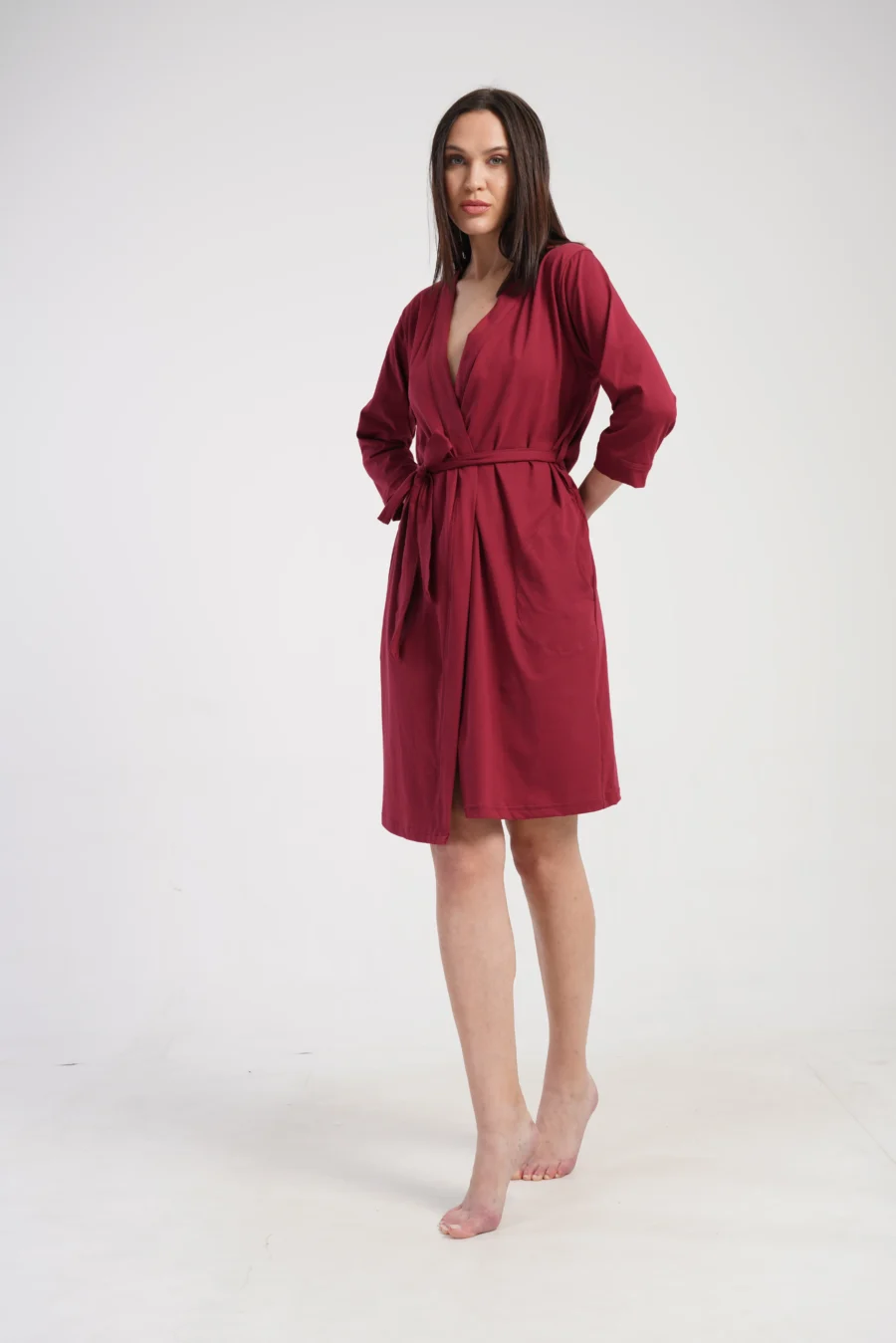 Szlafrok damski Vienetta Red Cotton, Czerwony, r. 1XL - 3XL - obrazek 3