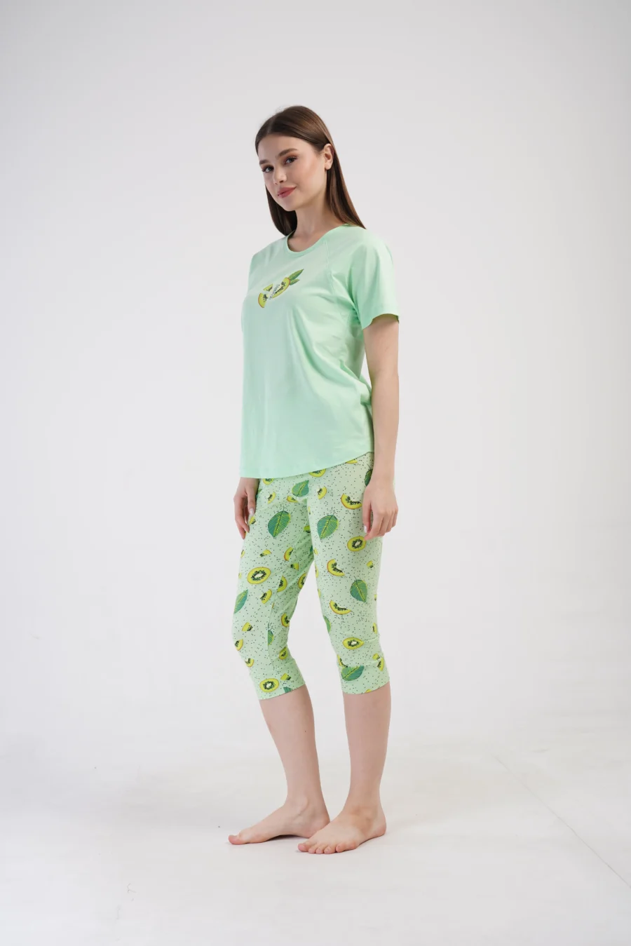 Piżama Damska Vienetta Kiwi Chill, Zielony, r. S-XL - obrazek 2