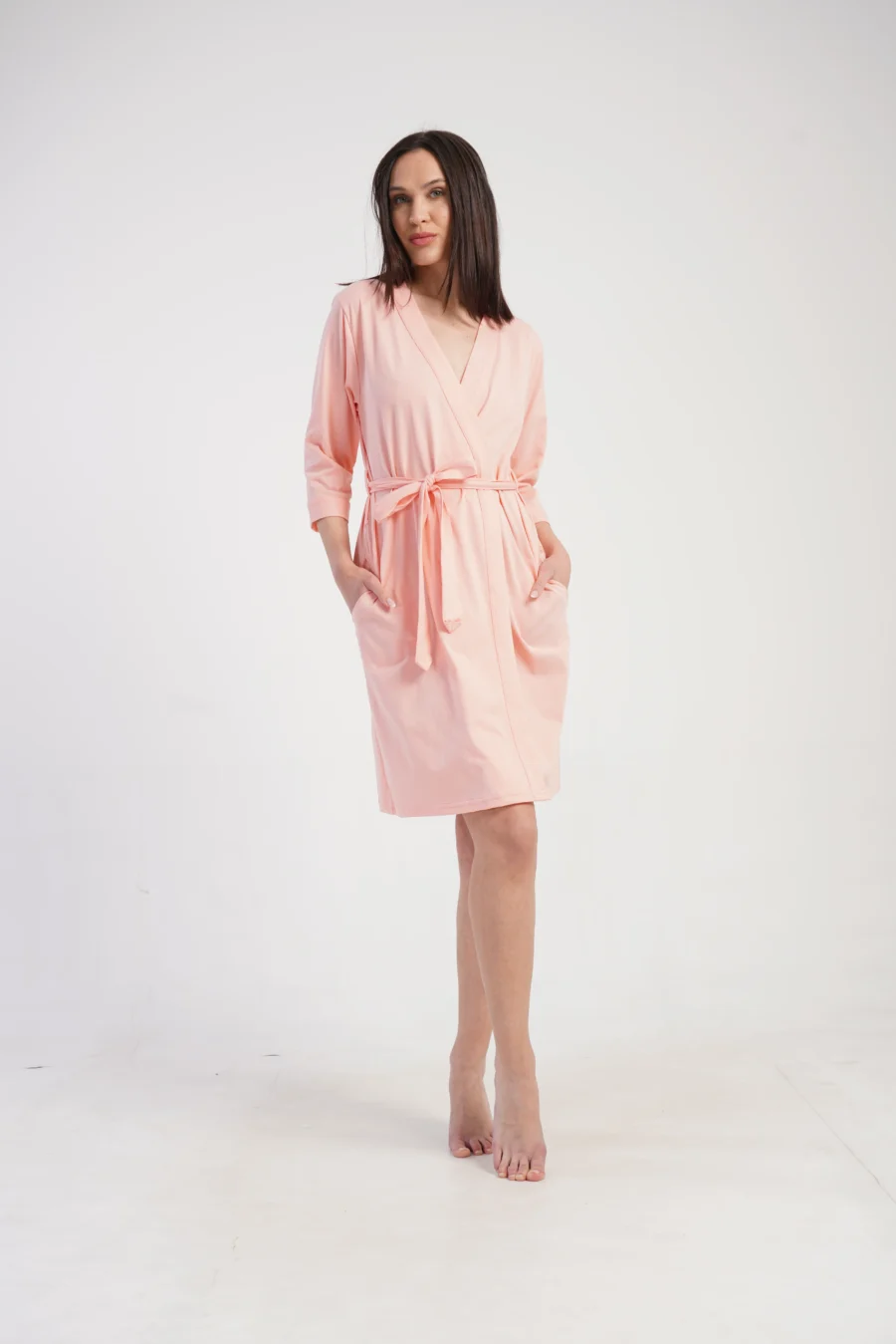 Szlafrok damski Vienetta Cotton Robe, Różowy, r. 1XL - 3XL - obrazek 2