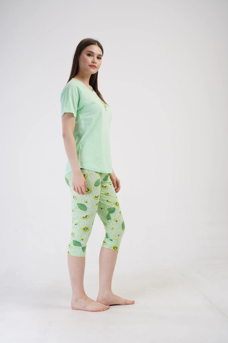 Piżama Damska Vienetta Kiwi Chill, Zielony, r. S-XL - obrazek 4