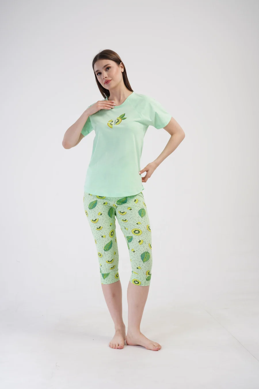 Piżama Damska Vienetta Kiwi Chill, Zielony, r. S-XL - obrazek 5