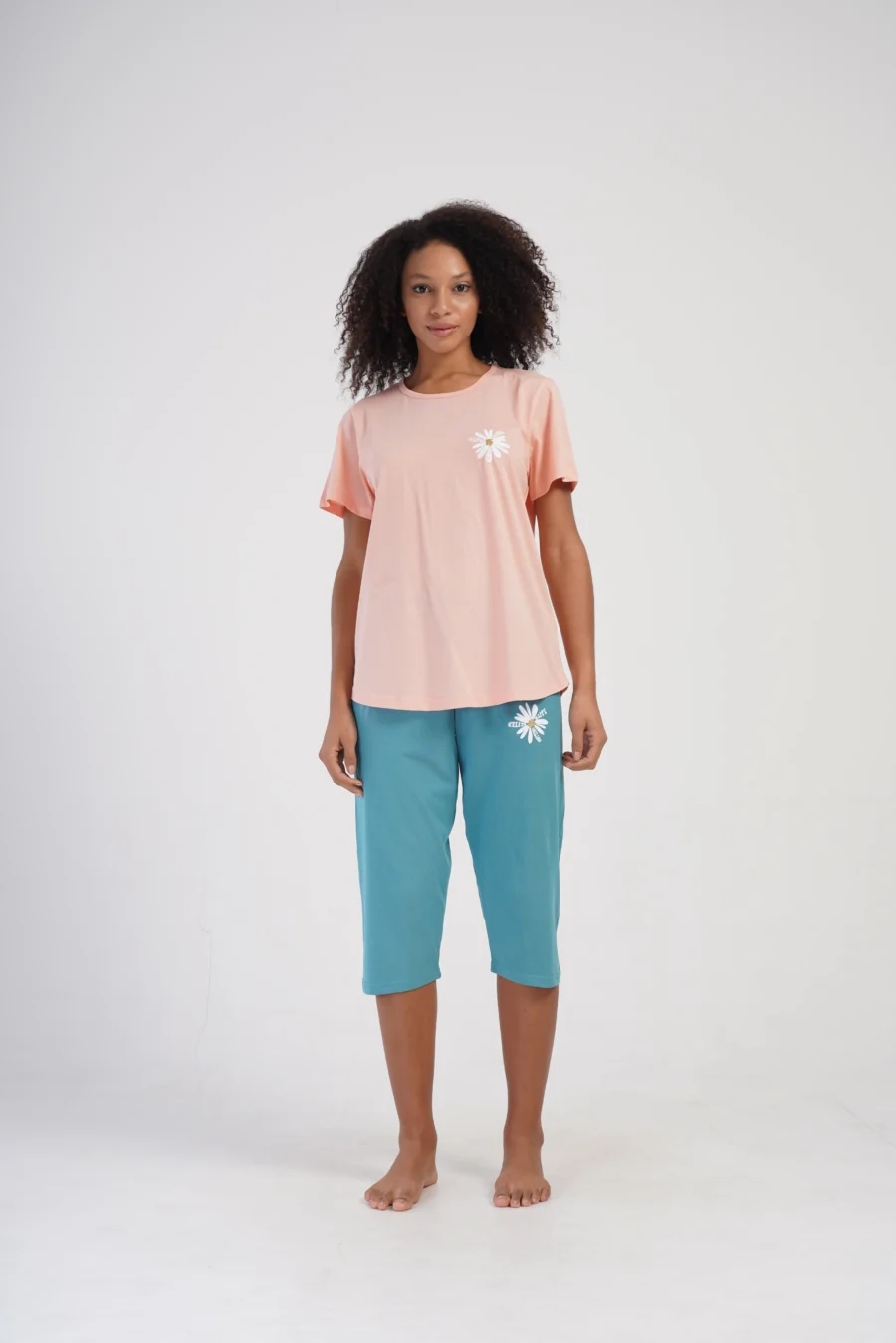 Piżama Damska Vienetta Daisy Comfort, Różowy, r. 1XL-4XL