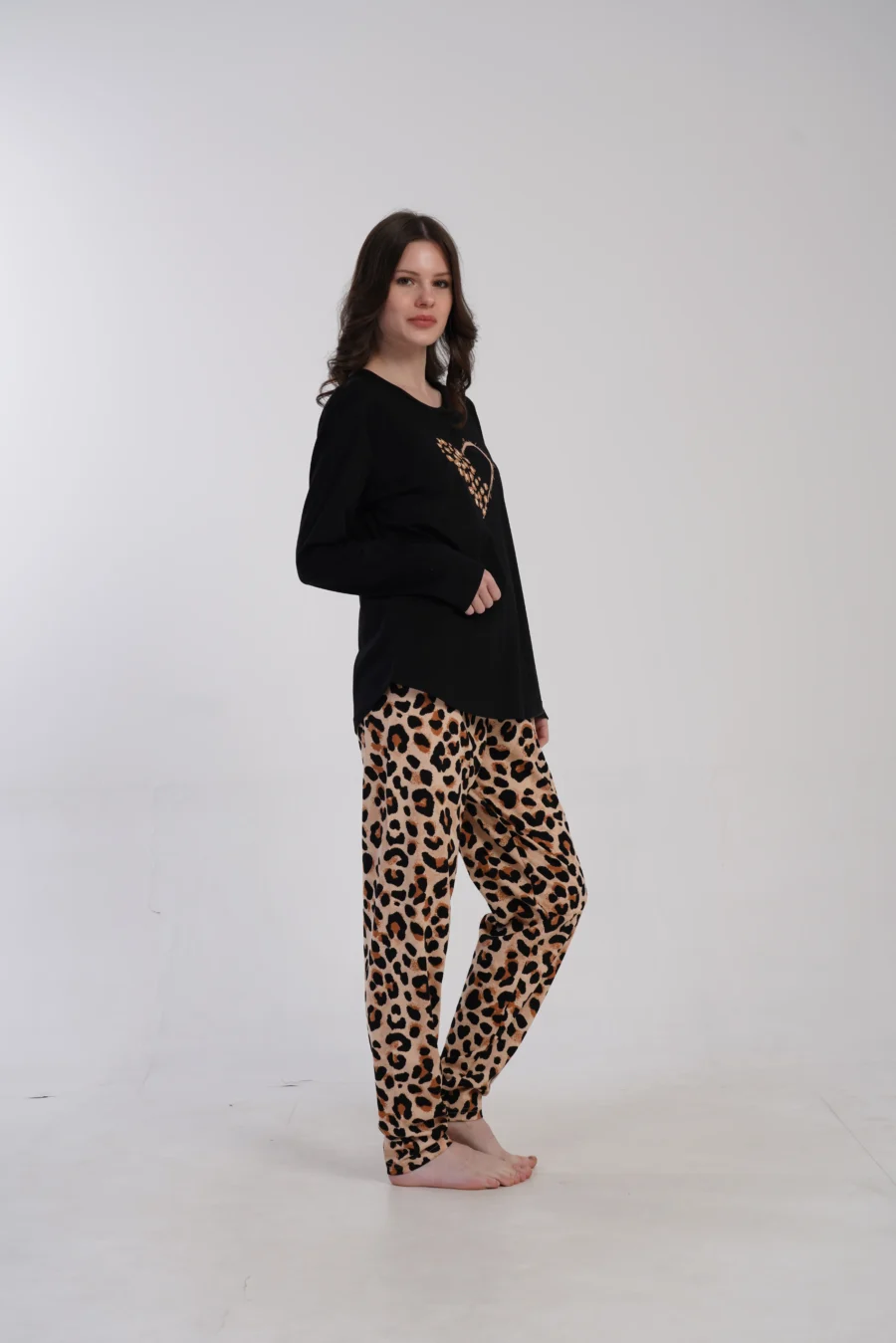 Piżama Damska Vienetta Panther Heart, Czarny, r. M-XXL - obrazek 4