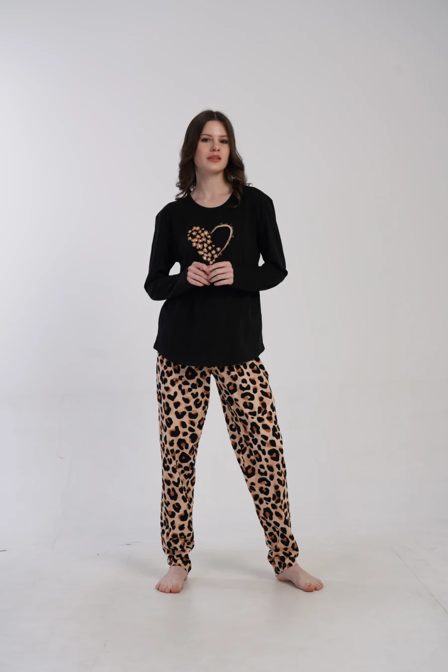 Piżama Damska Vienetta Panther Heart, Czarny, r. M-XXL - obrazek 5