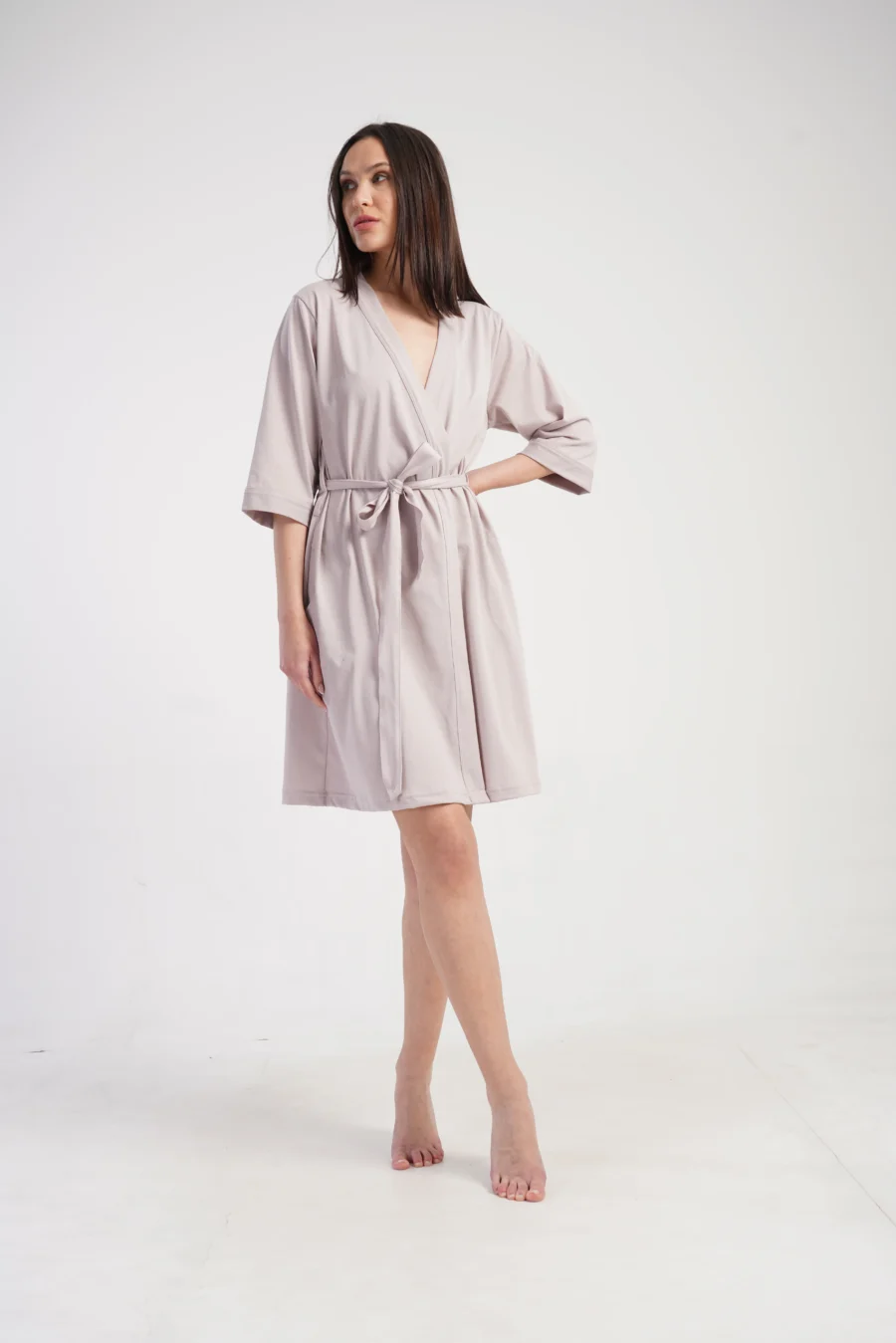Szlafrok damski Vienetta Peach Cotton, Beżowy, r. 1XL - 3XL - obrazek 2