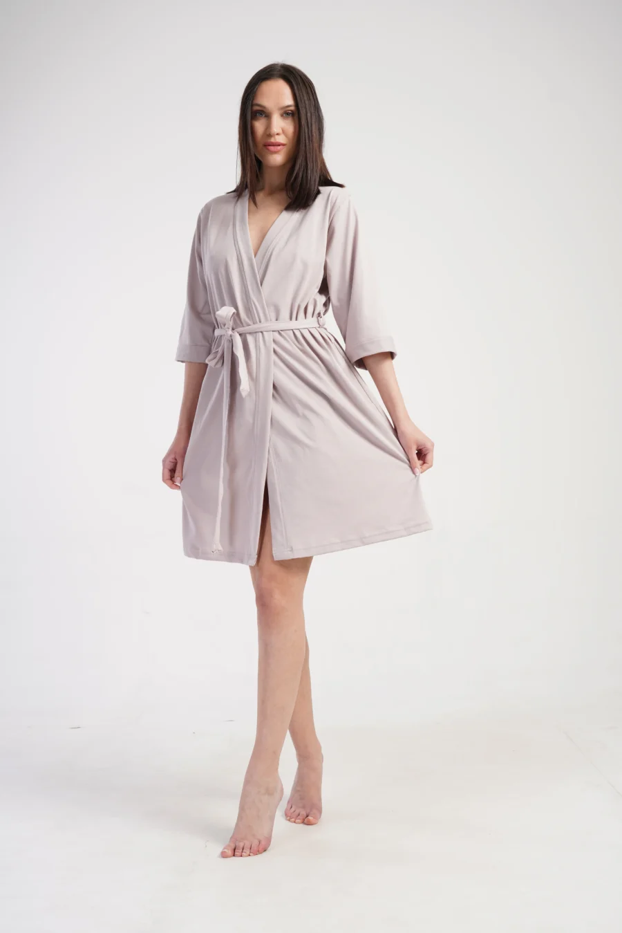 Szlafrok damski Vienetta Peach Cotton, Beżowy, r. 1XL - 3XL - obrazek 3