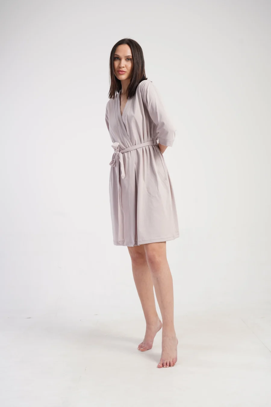 Szlafrok damski Vienetta Peach Cotton, Beżowy, r. 1XL - 3XL - obrazek 4