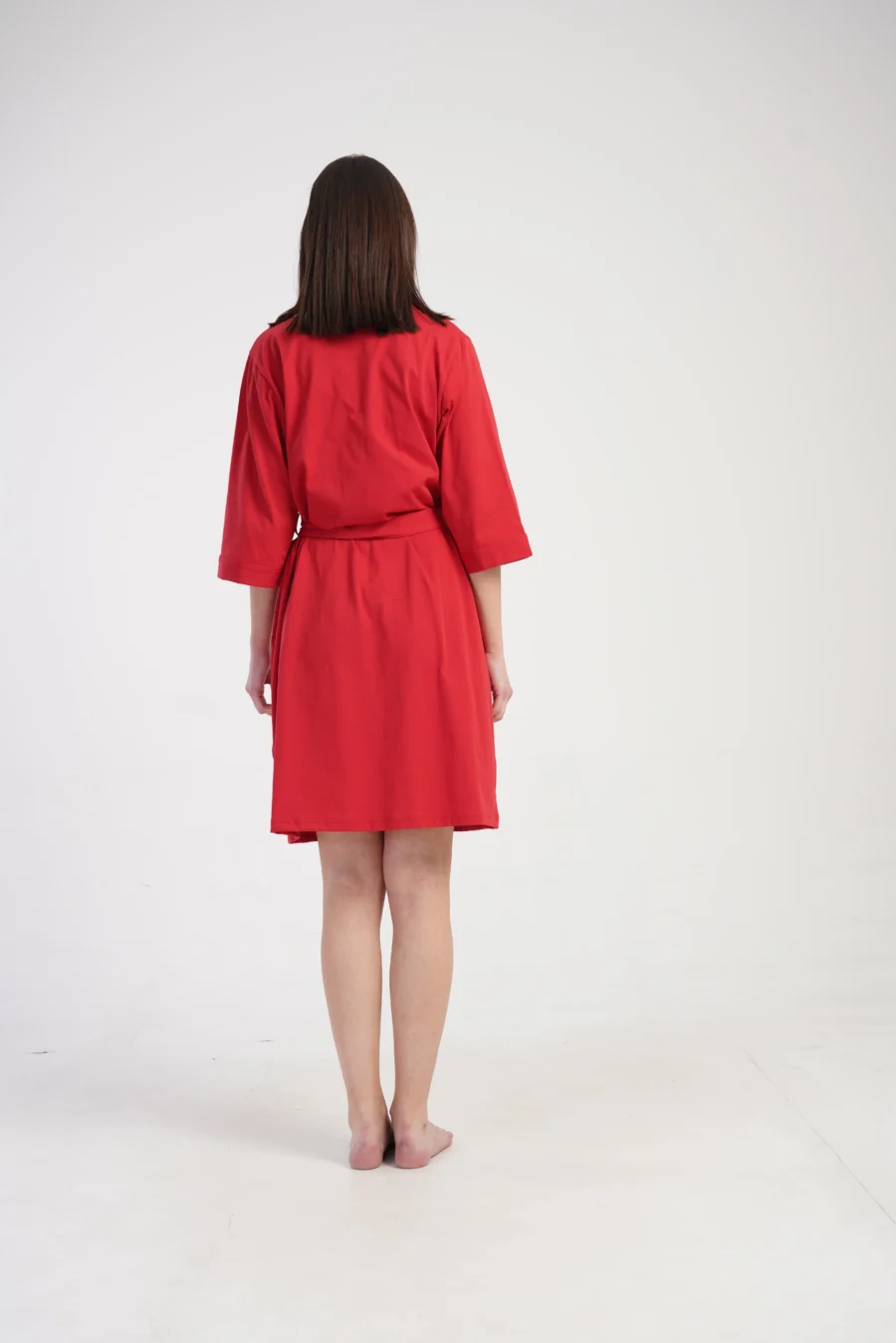 Szlafrok damski Vienetta Red Wrap, Czerwony, r. S-XXL - obrazek 4