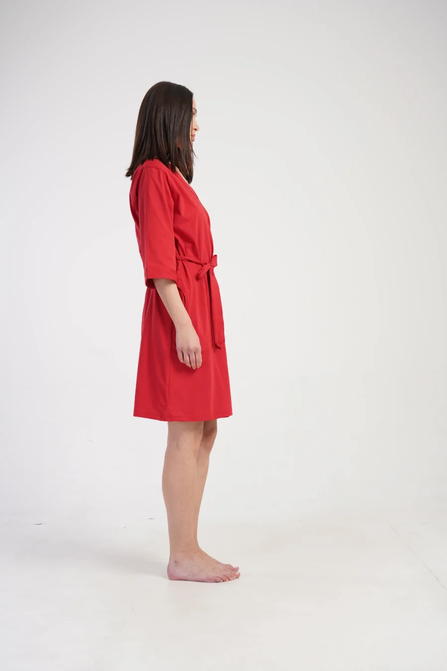 Szlafrok damski Vienetta Red Wrap, Czerwony, r. S-XXL - obrazek 5