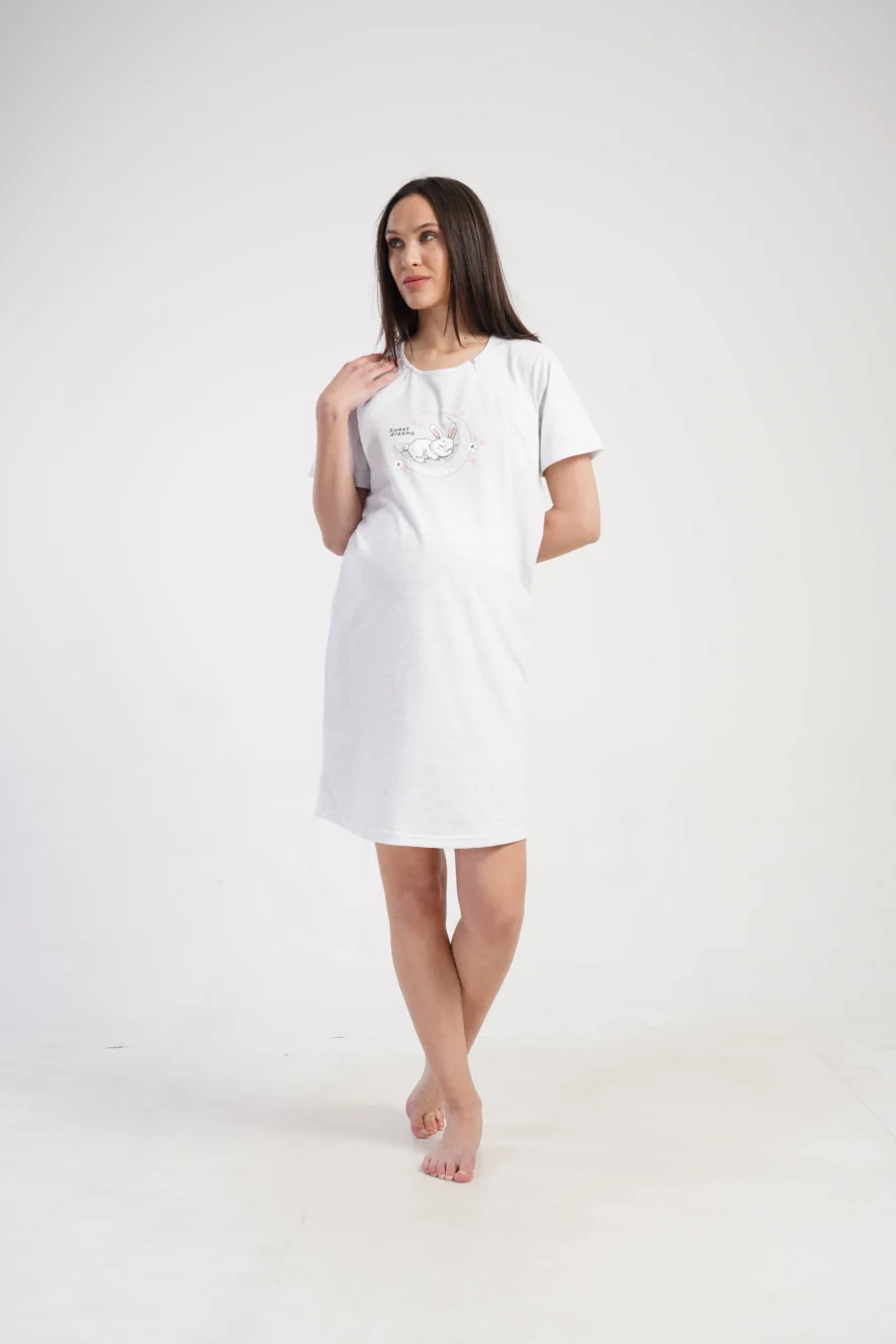Koszula do Karmienia Vienetta Bunny Dream, Szary, r. S-XXL - obrazek 2